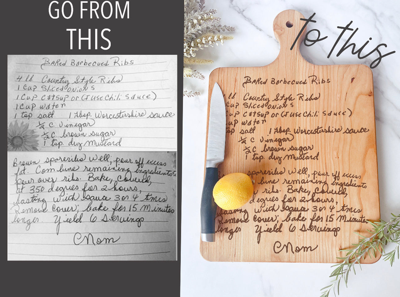 Handwritten Recipe Board - Cattle Dog Studios