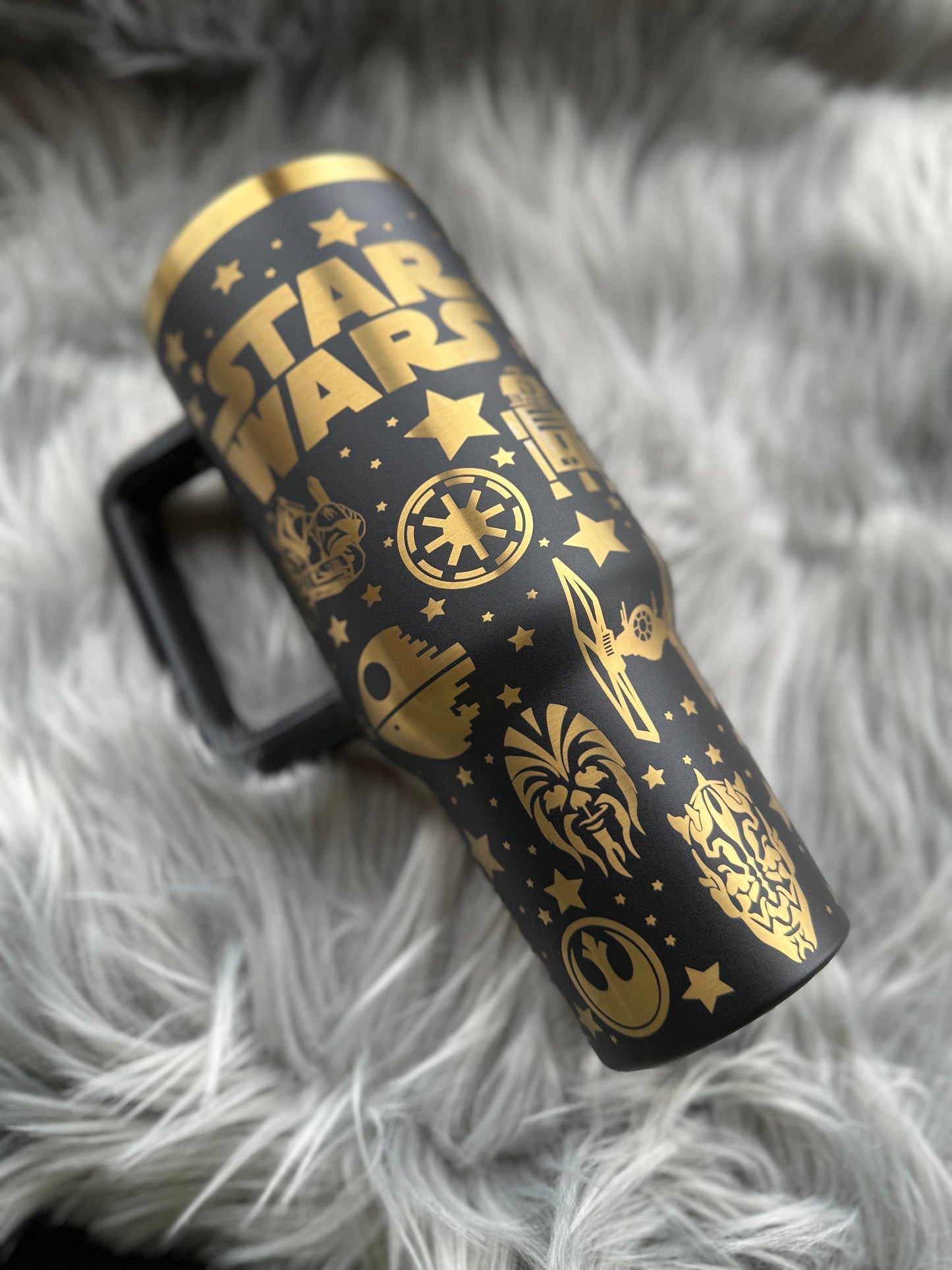 May the Force Be With You 40oz Tumbler | Stars | Wars | Mandolorian | The Resistence | Yoda | Chewie