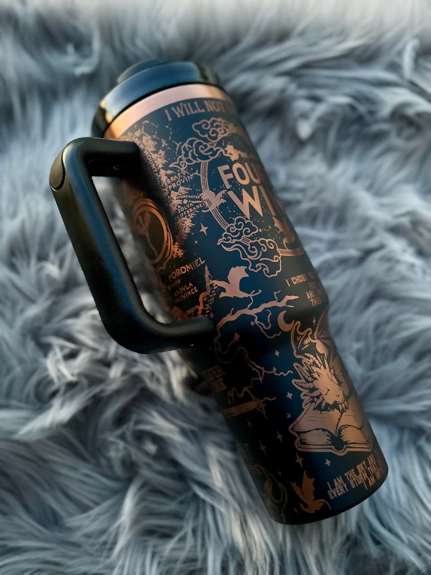 Inspired Dragon 40oz Tumbler | Basgiath War College | I will not die today | Violet Sorrengail | Tairn | Andarna | Dragon Rider