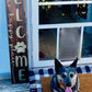 Welcome - Our Happy Place with Paw Print Porch Leaner