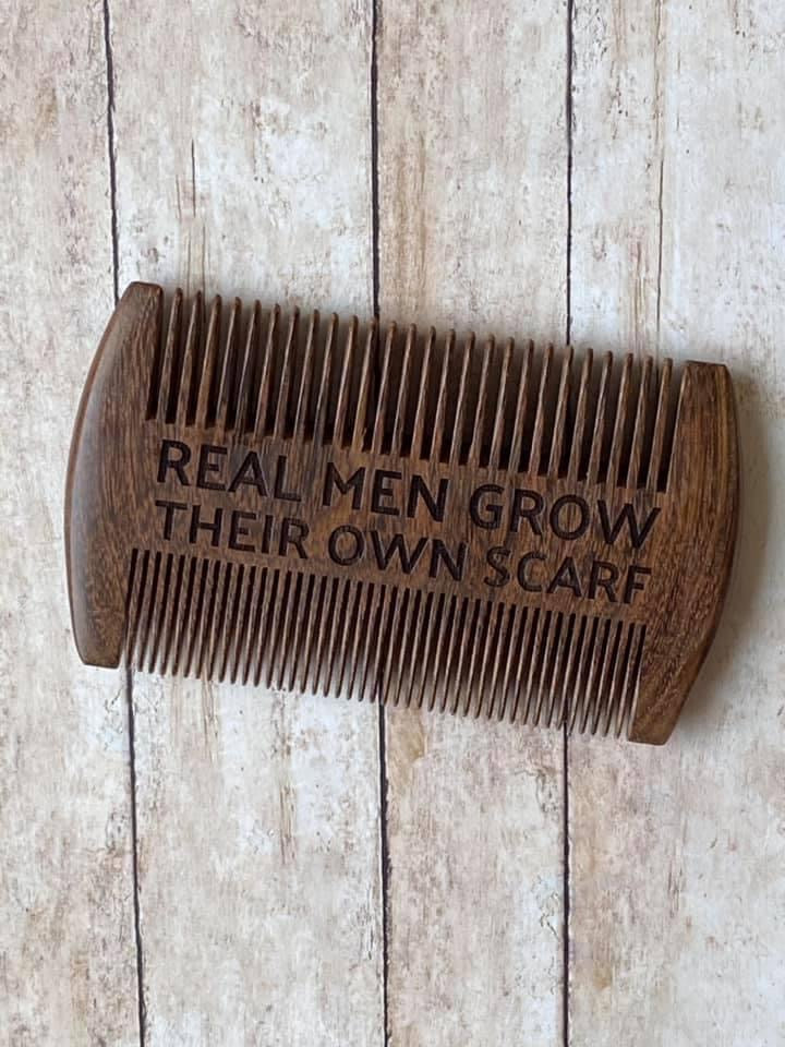 Engraved Sandalwood Beard Comb